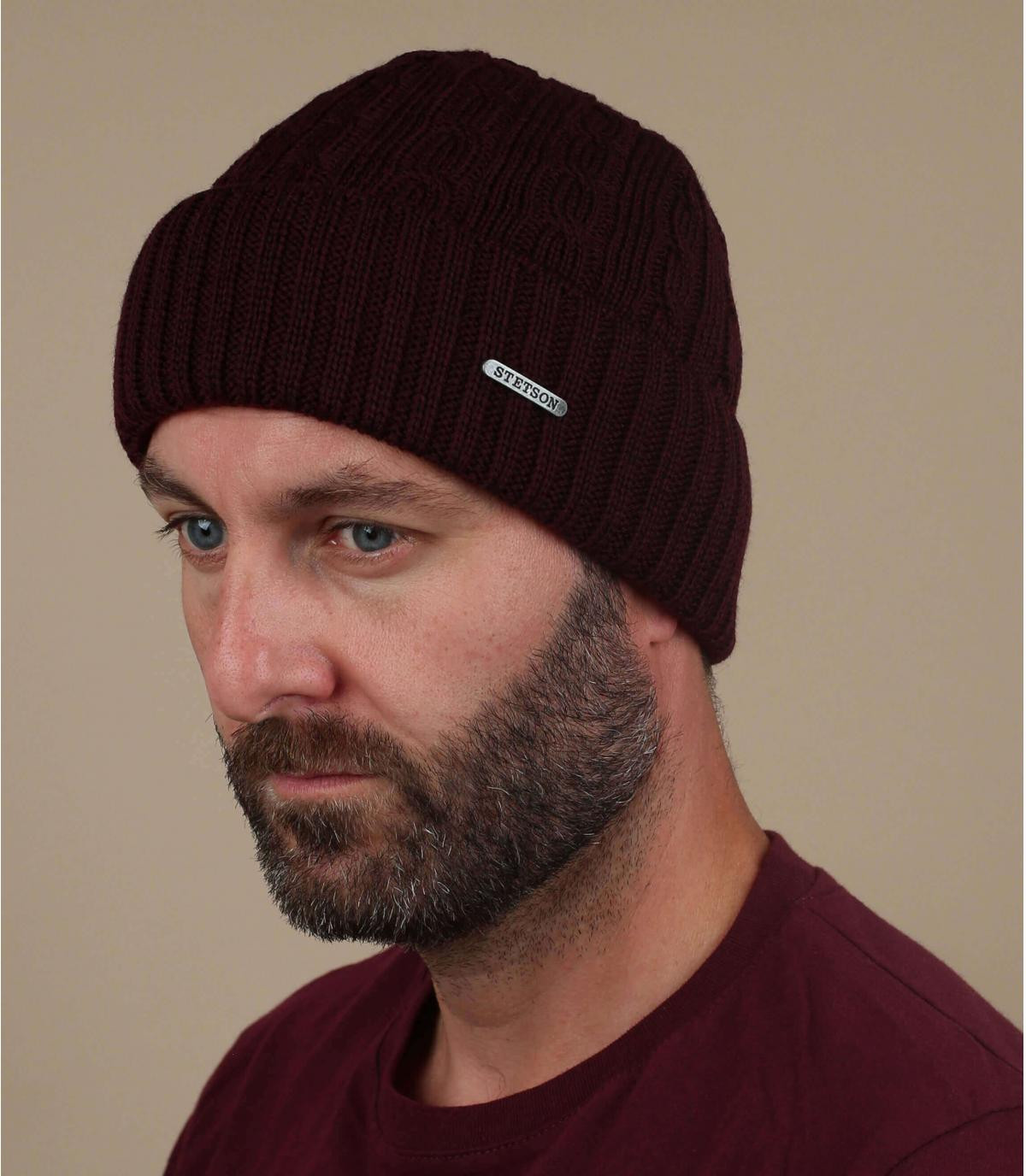 bordeaux bordeauxrode hoed Beanie Wool burgundy